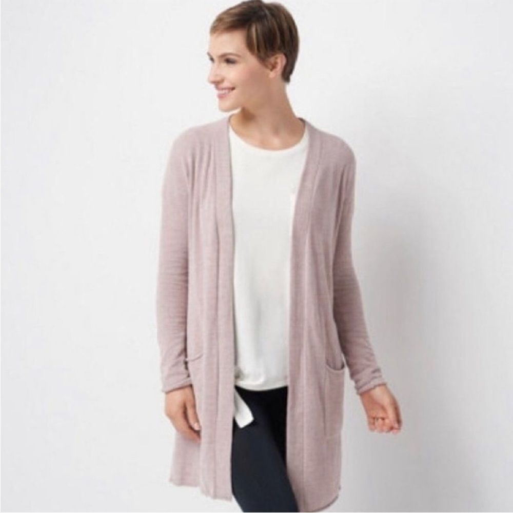 Barefoot Dreams Cozy Chic Ultra Light Back Tie Cardigan Dusty Rose Size Small